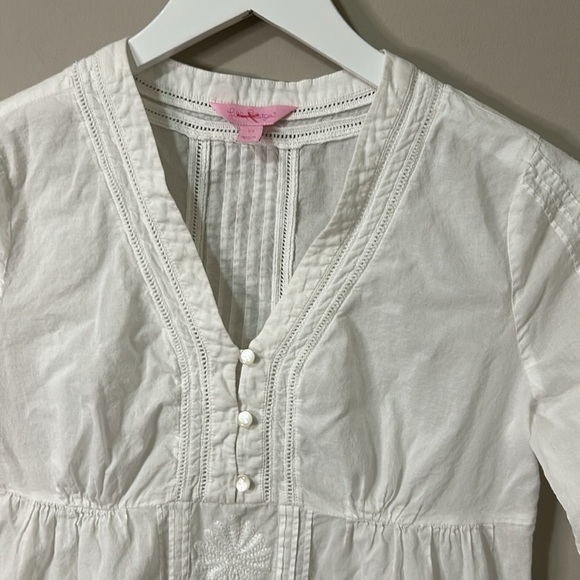 Lilly Pulitzer White Embroidered Alfa
Tunic Top Dress Coverup Resortwear Sz XS - Picture 5 of 13